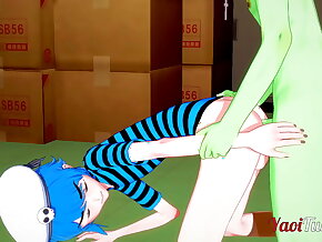 Gorillaz - 2D x Murdoc Handjob, Blowjob and Doggy Style Bareback - Yaoi 3D